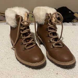 Faux fur booties